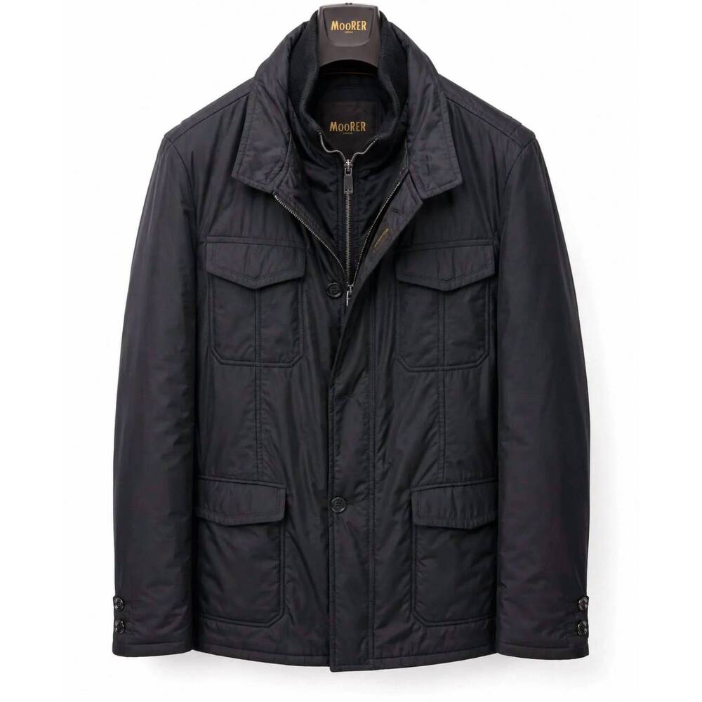 NEW MOORER men's famas polyester coat in black